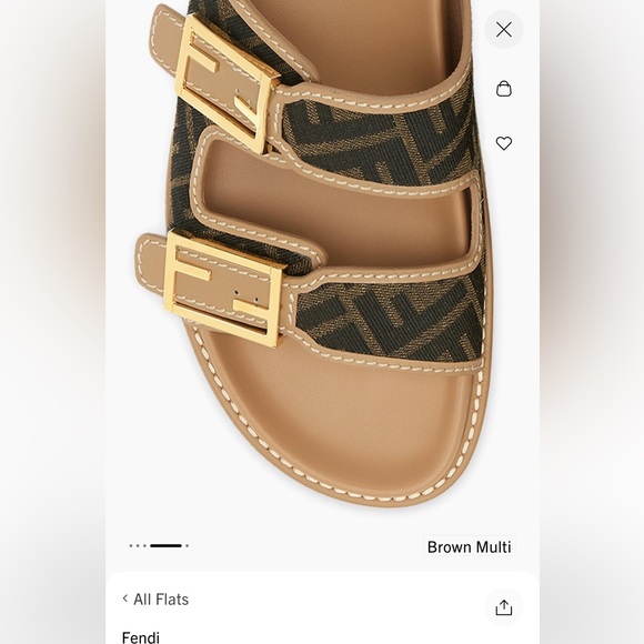 Authentic! FENDI FEEL Slides, Brown/Gold Hardware. Box/cards included 39, size 8 - Picture 11 of 15